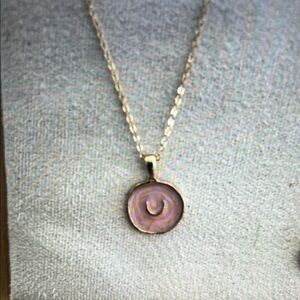 Gold and Pink Modern Pendant Necklace